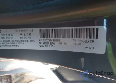 2015 Chrysler 200 Limited z USA, uszkodzony, nr VIN 1C3CCCAB4FN653646